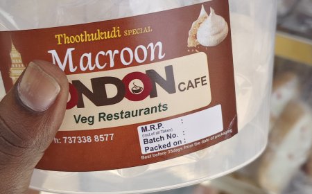 காலாவதி தேதி இல்லாமல் மக்ரூன் விற்பனை – உணவு பாதுகாப்பு துறை நடவடிக்கை கோரி பொதுமக்கள் கோரிக்கை.!