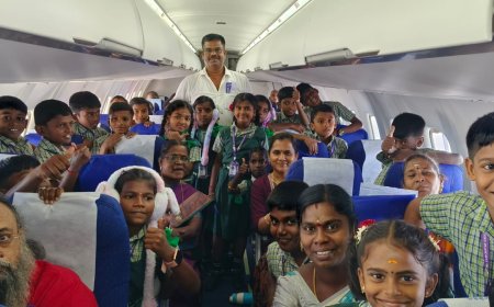 விமானத்தில் சென்னைக்கு!” – கிராமத்து பள்ளி மாணவர்களின் சூப்பர் சுற்றுலா.!
