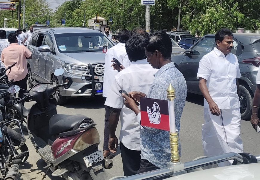 தூத்துக்குடியில் ஆர்ப்பாட்டம்: போக்குவரத்து விதிகளை மீறிய முன்னாள் அமைச்சர் கார்.!