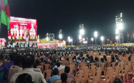 ஸ்டாலின் தேர்தல் கூட்டத்தில் மக்கள் வெளியேறல்: காலியான நாற்காலிகள் கவனம் ஈர்ப்பு.!