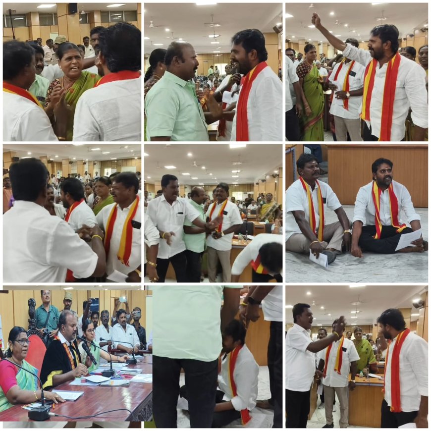 தூத்துக்குடி மாநகராட்சி கூட்டத்தில் களேபரத்தை உண்டாக்கிய 51வது மாமன்ற உறுப்பினர் மந்திர மூர்த்தி.?
