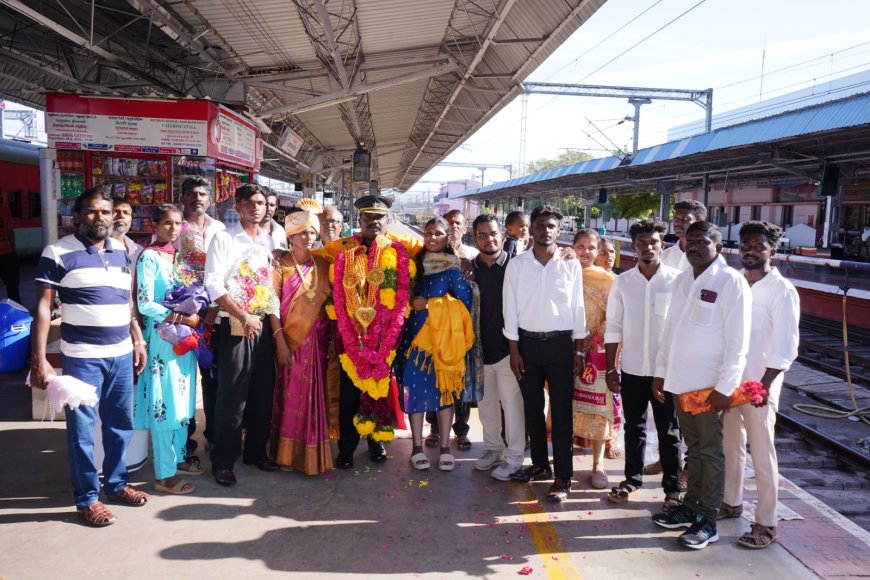 ஓட்டப்பிடாரம் ராணுவ வீரருக்கு நெல்லை ரயில் நிலையத்தில் பிரமாண்ட வரவேற்பு.!